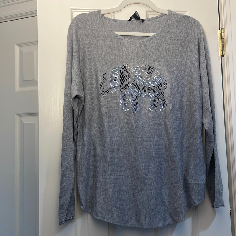 High quality sweater, rhinestones, cute, elephant, feels like cashmere